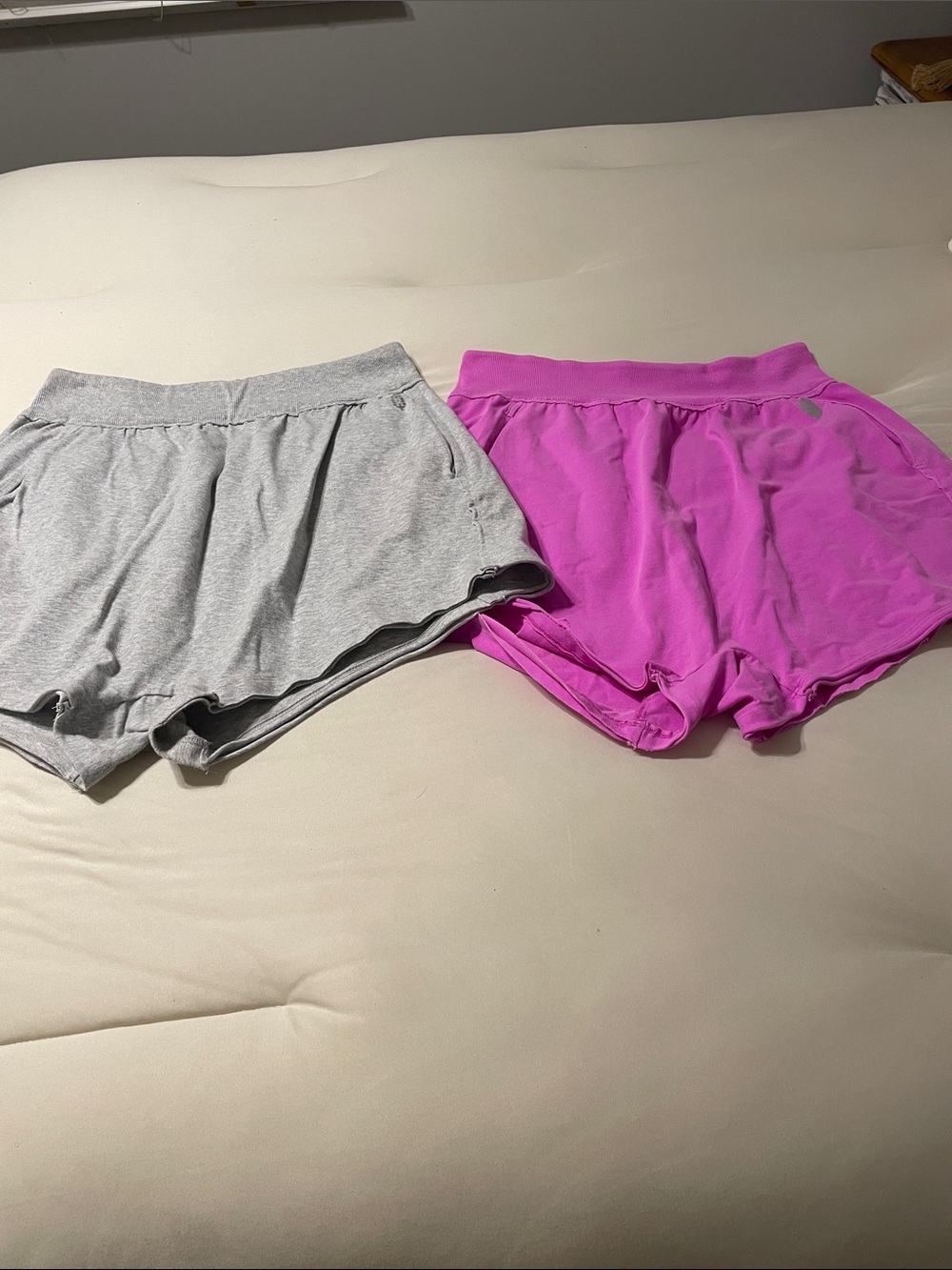 Free People Athletic Shorts — Heather Gray & Bright Pink